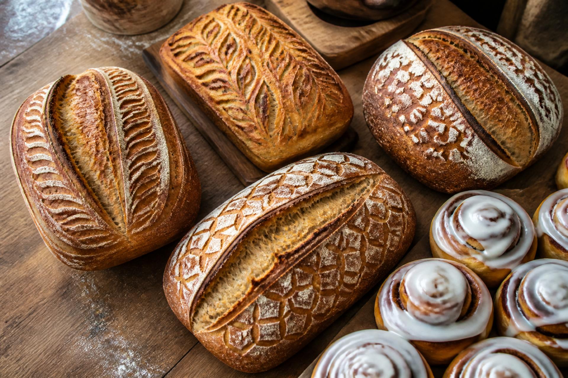 Freshly baked small-batch sourdough loaves from Hazel's Cottage Bakery